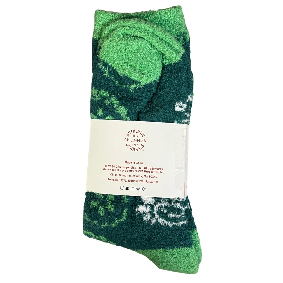 Chick-fil-A Calcetines Difusos Verde Novedad Calcetines Crew Talla Única Se Adapta a la mayoría de los Adultos Nuevos Foto 3 de 4