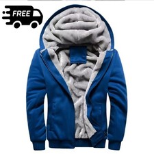 Men's Heavy Weight Sherpa Fleece Lined Hoodie Sweater Jacket Winter Jacket