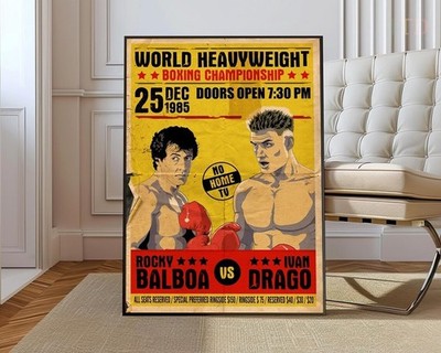 Rocky IV Rocky Balboa VS Ivan Drago Fight Poster