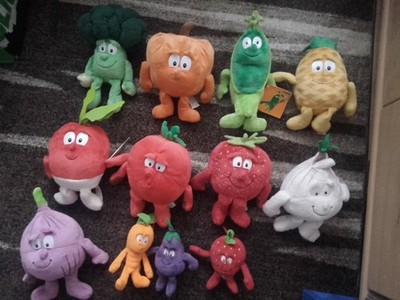 12 x Obst und Gemüse Goodness Gang Plüschtier Stofftier Sammlung