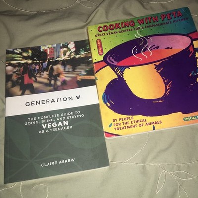 2 VEGAN COOK BOOK LOT Cooking With Peta +Generation V The Complete Guide