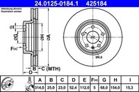 2X Bremsscheibe Vorne Ate 240125 01841 FÜR Audi Bremsscheiben Scheibenbremse
