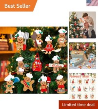 12pcs Gingerbread Christmas Decoration for Tree - Cooking Gingerbread Man Orn...