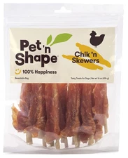 Pet 'n Shape Chik 'n Skewers - Chicken Wrapped Rawhide Chew Dog Treats - 1 Pound