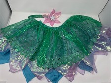 NWT Disney Lil MERMAID ARIEL TUTU Costume Dress up set Sz 11/12 Party Halloween