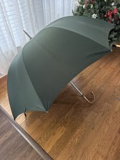 Vintage Swaine Adeney Brigg Wooden Handle Umbrella Dark Green England