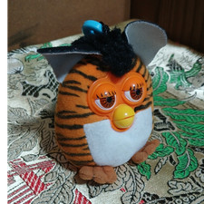 Tiger Furby Tiger Stripes Plush Keychain Blue Clip 2000