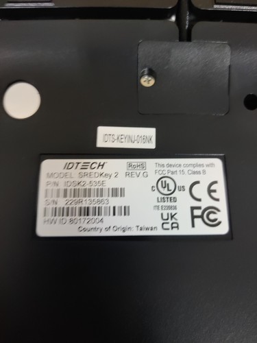 ID Tech SREDKey 2 Point of Sale Credit Card Reader Keypad IDSK2-535E - Picture 4 of 7