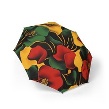 Floral Design, Sun Protector, Beach, Automatic Foldable Umbrella