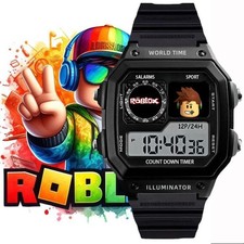 Game Roblox Creative Peripheral Cartoon Children Black Silver Digital Waterproof