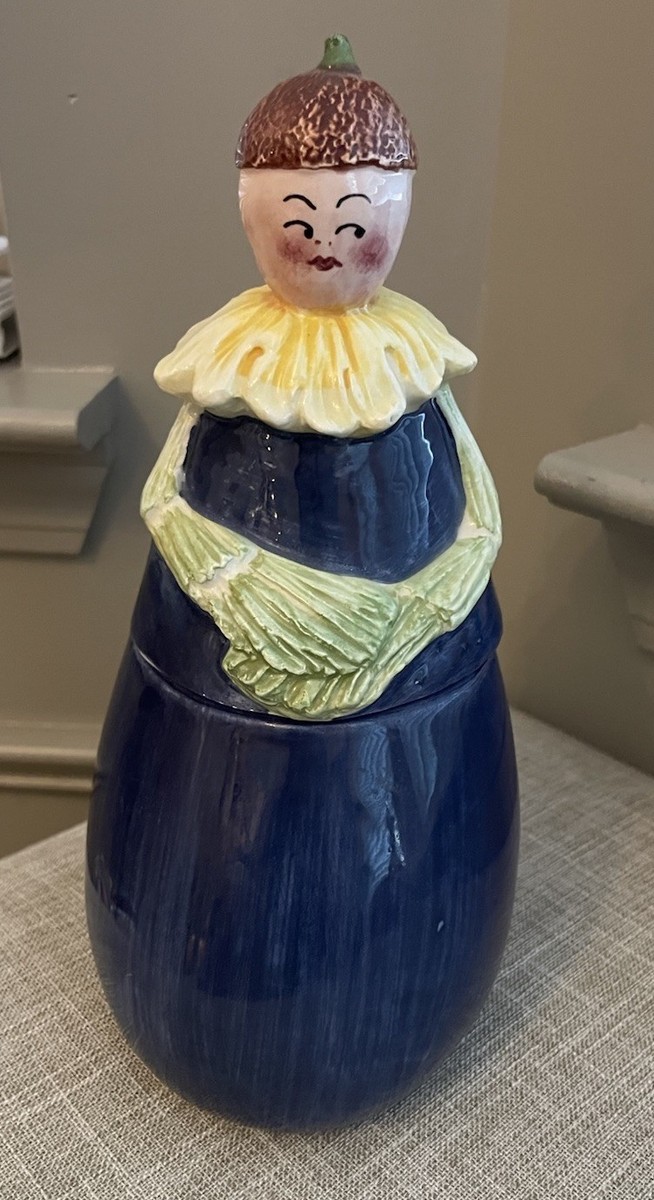 Vtg Horchow Italy Ceramic Vegetable Lady Canister Set