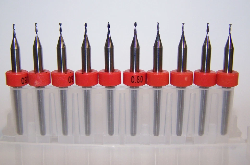 KYOCERA TYCOM (10) - 0.80mm (.0315") MICRO CARBIDE 2 FLUTE ENDMILL, NEW 1600.0315.120