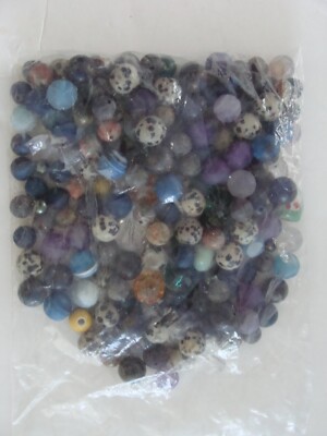 Mixed lot of 0.5 lbs Loose Stone & Glass Beads for Crafting DIY Jewelry Design