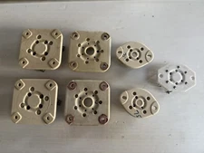 Ceramic Vacuum Tube Sockets, Lot of 8, New and Used