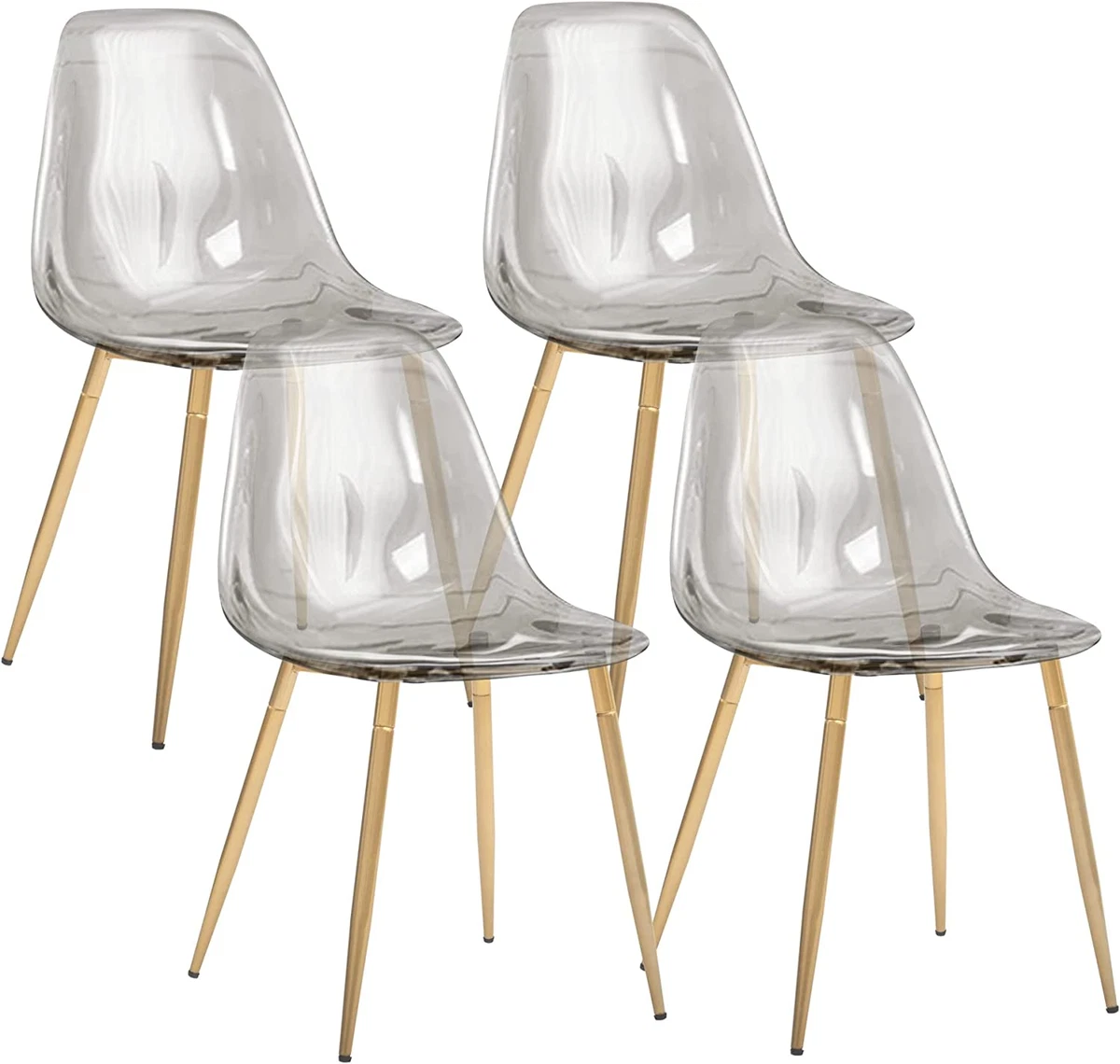 Clear plastic chairs with metal legs sales