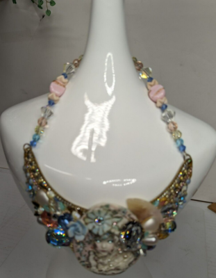 Vintage Wendy Gell Jeweled Gaudy Necklace Hand Made | eBay display picture 2