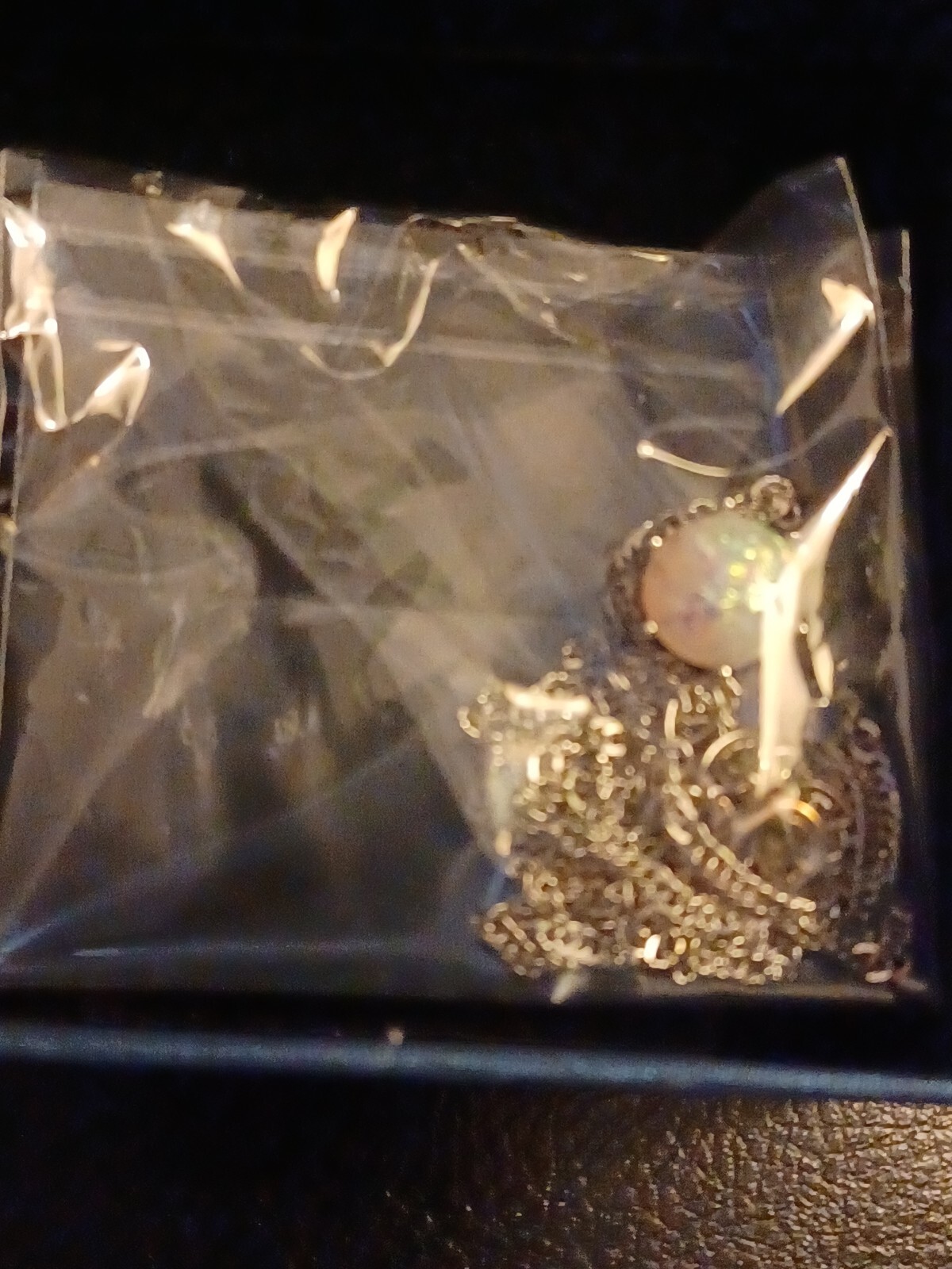 Fire Opal Pendant Necklace October Birthstone NIB