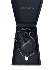 Logan Hollowell TRUST THE UNIVERSE 18K White Gold, diamonds Mini Moon necklace