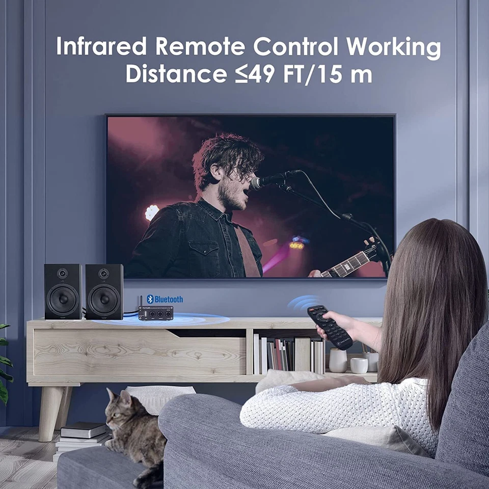 Fosi Audio BL20A 200W Bluetooth 5.0 Home Audio Stereo Amplifier Remote Control - Image 2 of 4