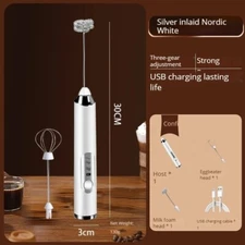 Handheld Double Stick Wireless Whisk Custard Foamer Mini Portable Blender Coffee