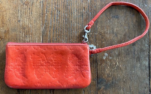 Brighton Bolso Mano Cartera Mariposa Rojo/Naranja usado en excelente estado Petaca Cuero | eBay