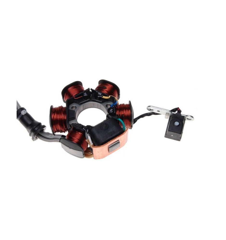 Stator 6 bobines intensité stable et bougie pour allumage direct Piaggio Zip