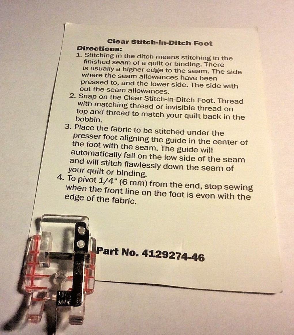 Clear Stitch in Ditch Foot 412927446 That Fits Viking Husqvarna