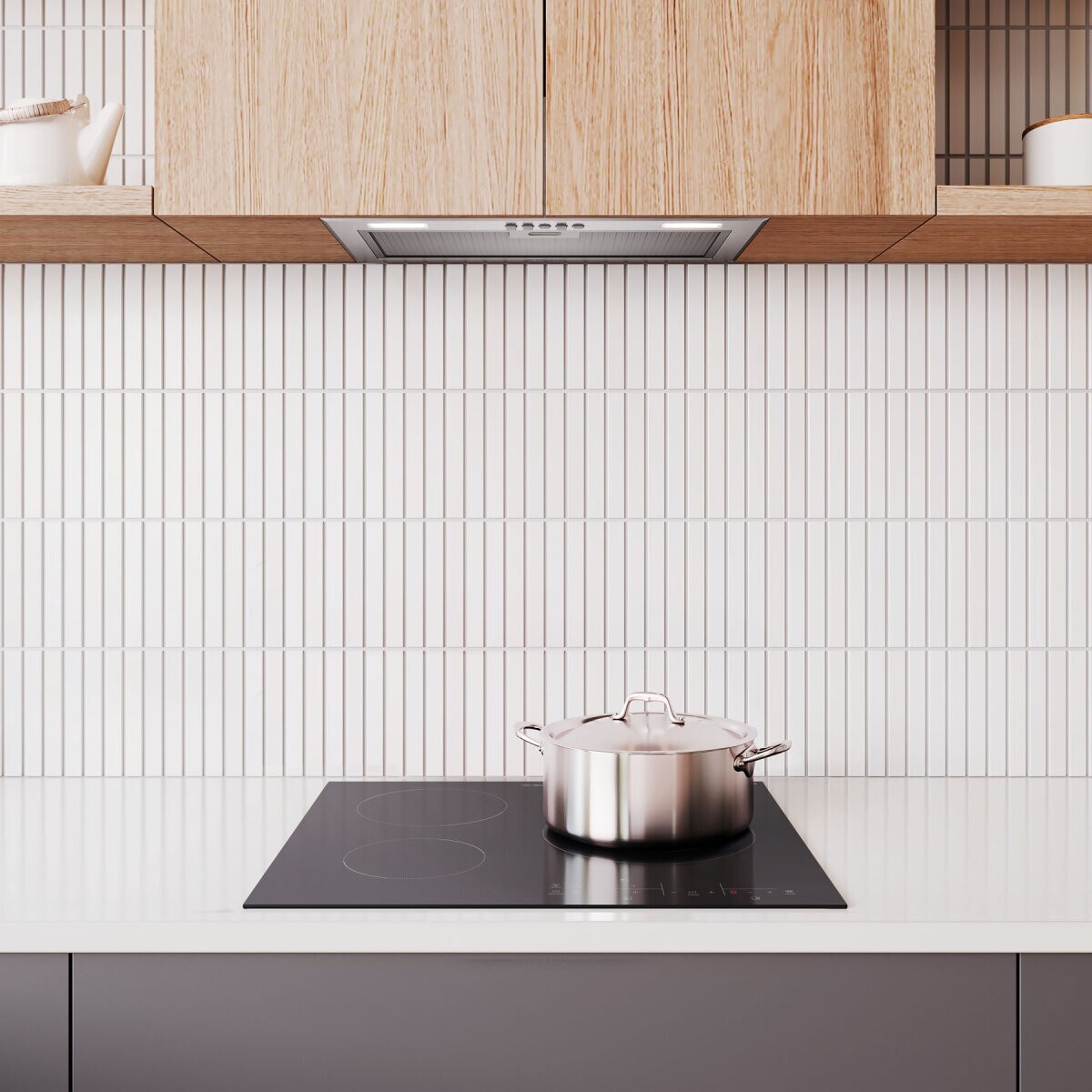 Westinghouse 60cm 3 zone Ceramic Cooktop with Dual Zone and Hob2Hood