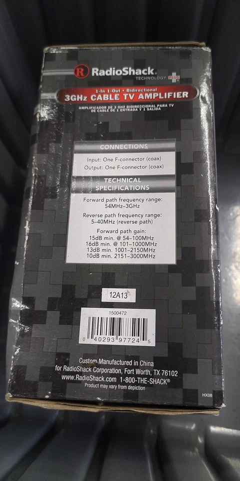 NEW RadioShack 1 in 1 out bidirectional 3GHz Cable TV Amplifier 1500472 NIB - Image 4 of 4