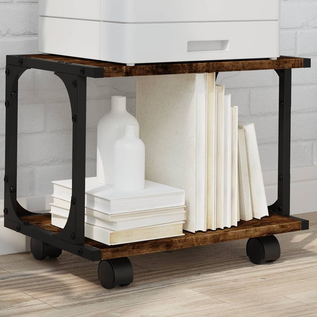 Printer Stand 2-Tier Smoked Oak 16.1