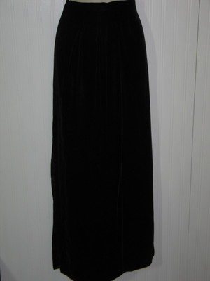 Exquisite Antique Vintage 1950s Maxi Skirt Plush Black Velvet- Cocktail  Party