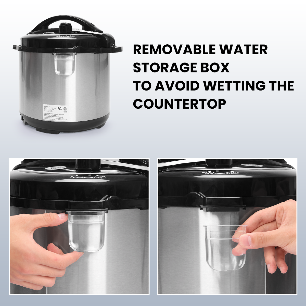 6qt/8qt Pressure Cooker 15 Safety Features, Ceramic -enameled Pot