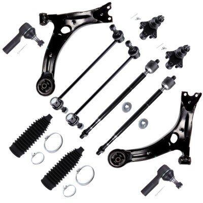 [12pc] For 03-08 Toyota Matrix Vibe Front Lower Control Arm Tie Rod End Sway Bar