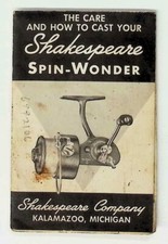 Shakespeare Spin- Wonder Fishing Reel Parts List Manual Old Fishing Lure
