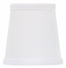 White Linen 4 Inch Retro Drum Clip On Chandelier Lampshade