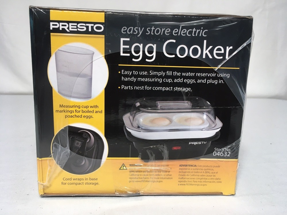 Presto Easy Store Electric Egg Cooker for Hard Medium Soft Boiled and Poached Eggs