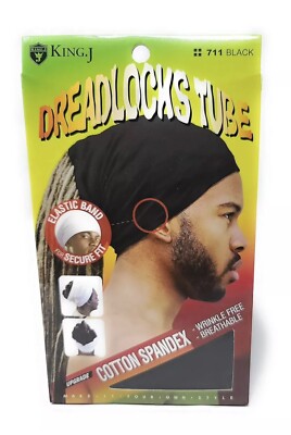  PREMIUM  BAUMWOLLE DREADLOCKS TUCH - SCHWARZ - AFRO   - TOP WARE