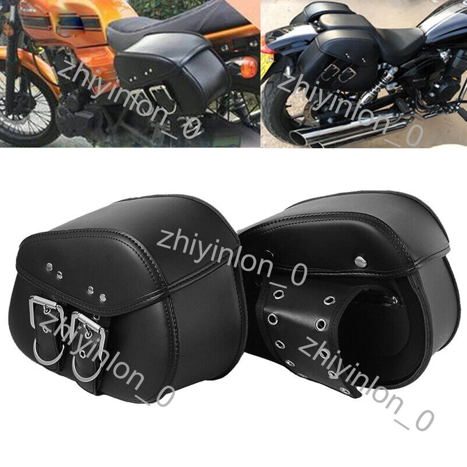 Black Saddle Bags Saddlebag Luggage Bag For Honda VTX1300C VTX1800C VTX 1800 New - Image 2 of 4