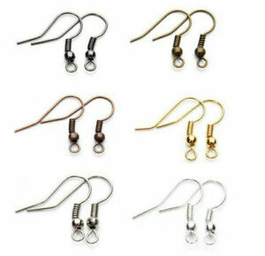 Wholesale DIY Jewelry Making Findings 100PCS Earring Hook Coil Ear Wire Supplies 