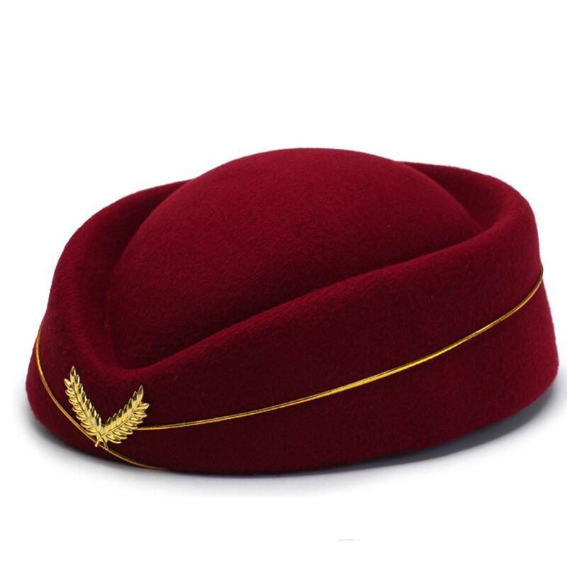 Imitation Wool Felt Stewardess Hat Flight Air Hostesses  display picture 1