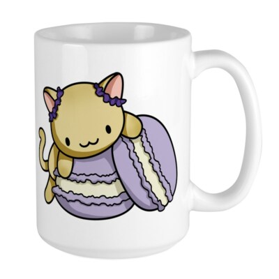 CafePress Macaron Kitty Mugs Large Mug (1267340122)