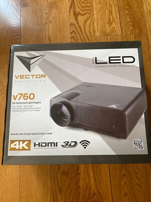 Vector Projection V760 LED 4K HDMI 3D Projector BRAND NEW READY TO SHIP