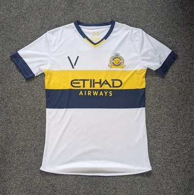 Al Nassr Football Club 2018 / 2019 White Away Shirt, Mens Small Jersey