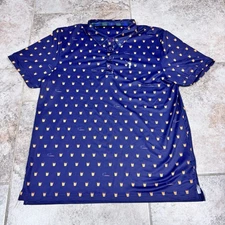 William Murray Golf Polo Mens Large Blue Performance Last Call Cocktails Stretch