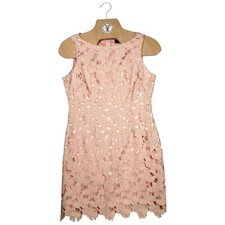 Tahari Petite Lace Sheath Dress Pink 6P Sleeveless Cocktail Formal