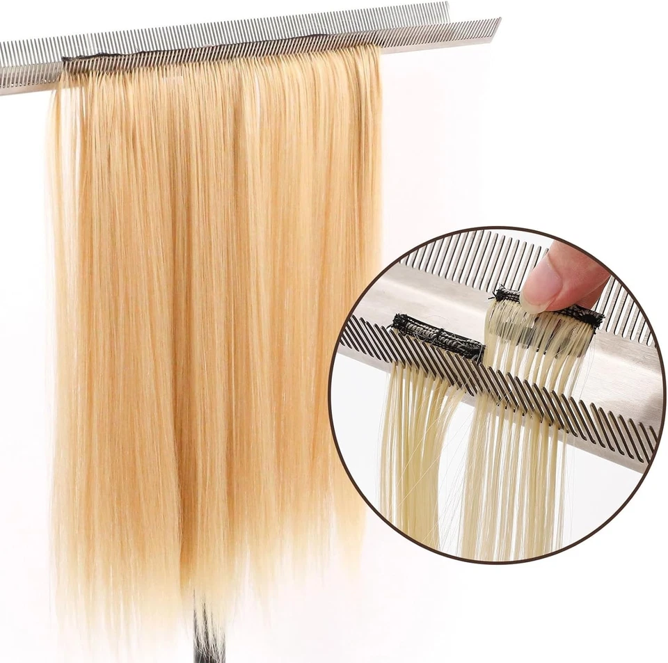 Soporte de extensión de cabello de acero inoxidable Noverlife, 33,5 pulgadas doble plateado  Foto 3 de 4