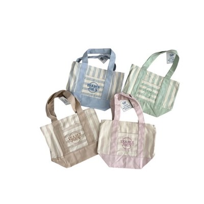 Trader Joe's Striped Mini Canvas Tote Bag Set of 4 SAME DAY SHIP! Summer '26 NWT