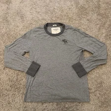 Abercrombie & Fitch Muscle Shirt Mens Large Long Sleeve Crew Neck Moose Logo