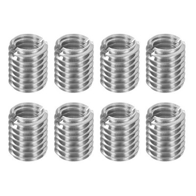 uxcell 8Pcs Threaded Insert, Stainless Steel M6-1 M6 x M8 x 10mm, Silver