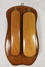 Vintage Wooden Wall Mounted Clothes Brush Set Hall Coat Grooming Brushes